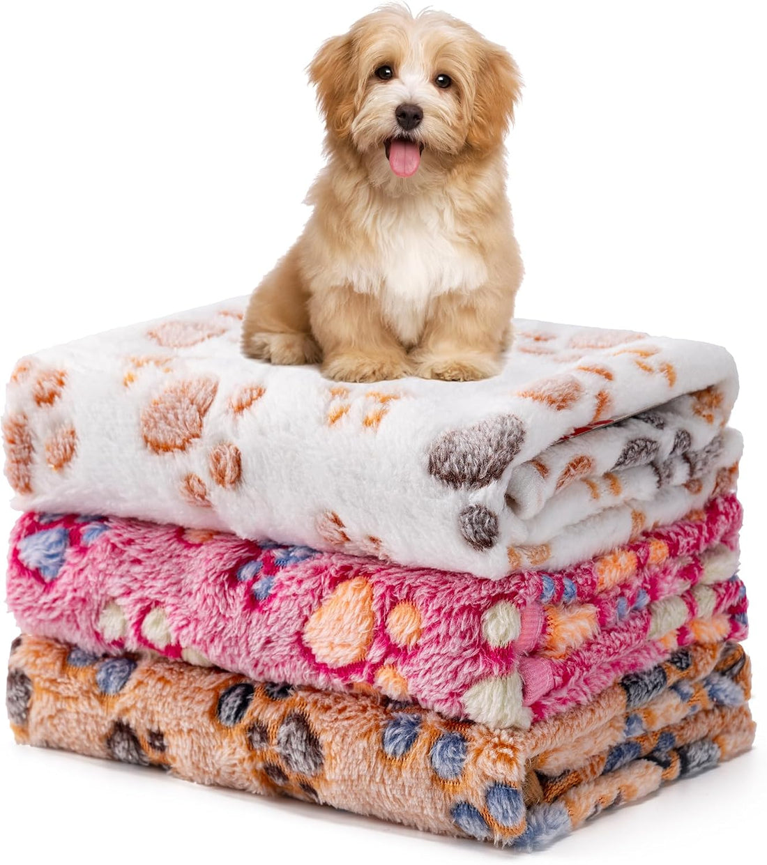 1 Pack 3 Blankets Fluffy Premium Fleece Soft Pet Blanket Flannel
