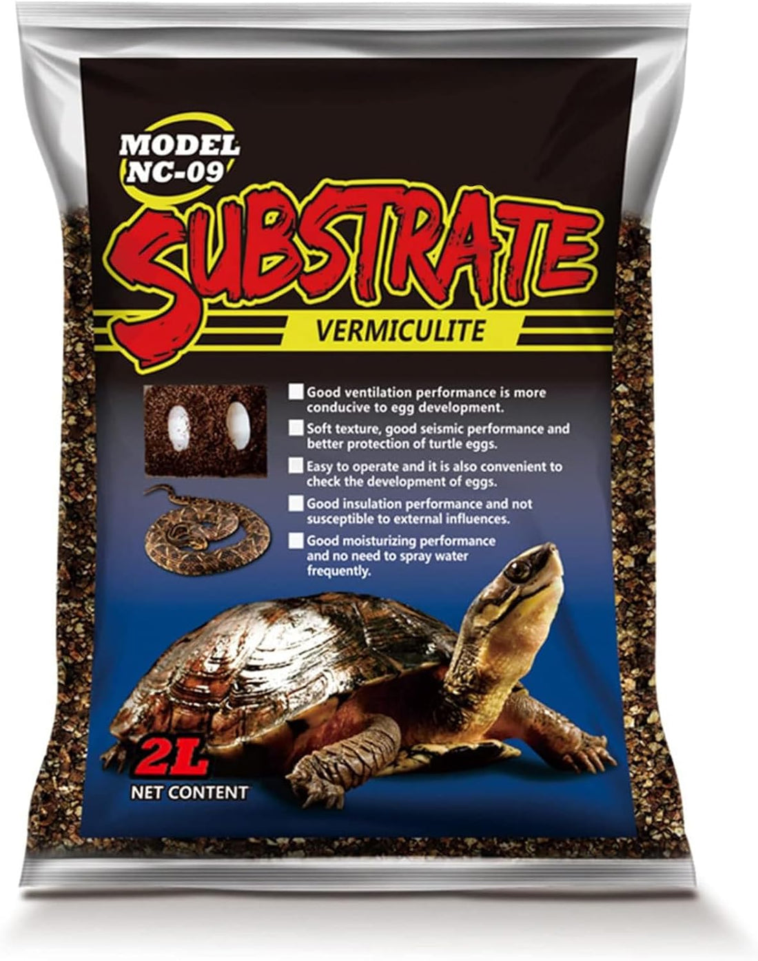 2.1QT Vermiculite for Reptile Tortoise Terrarium Substrate Snake