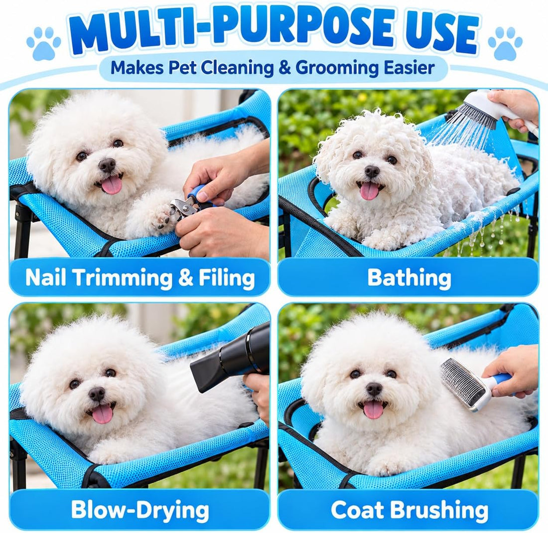 Dog Grooming Hammock Stand, Ground Support, Stainless Steel Frame