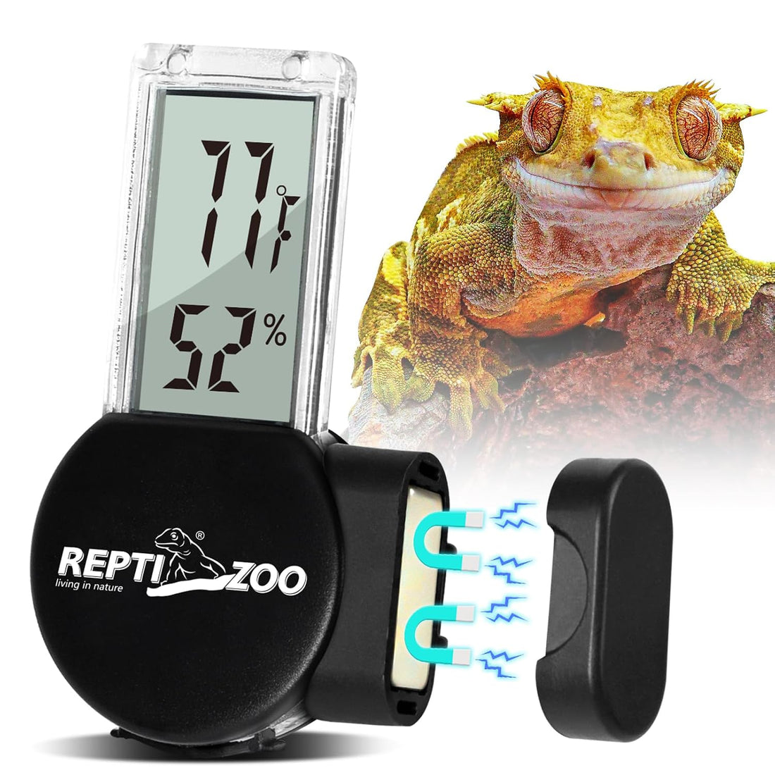 REPTI ZOO Magnetic Reptile Thermometer and Humidity Gauge