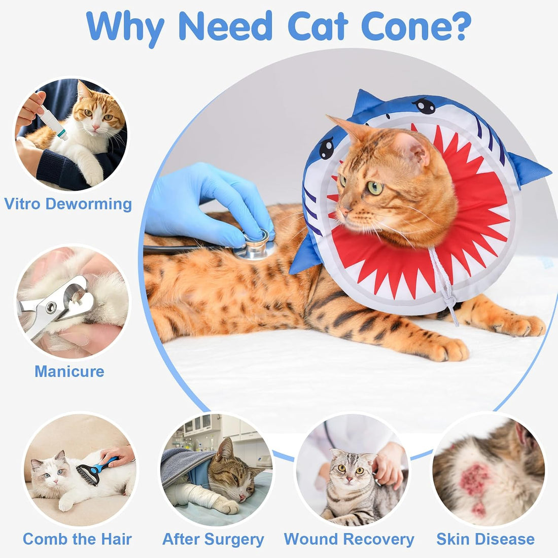 BEAUTYZOO Cat Cone Collars Soft