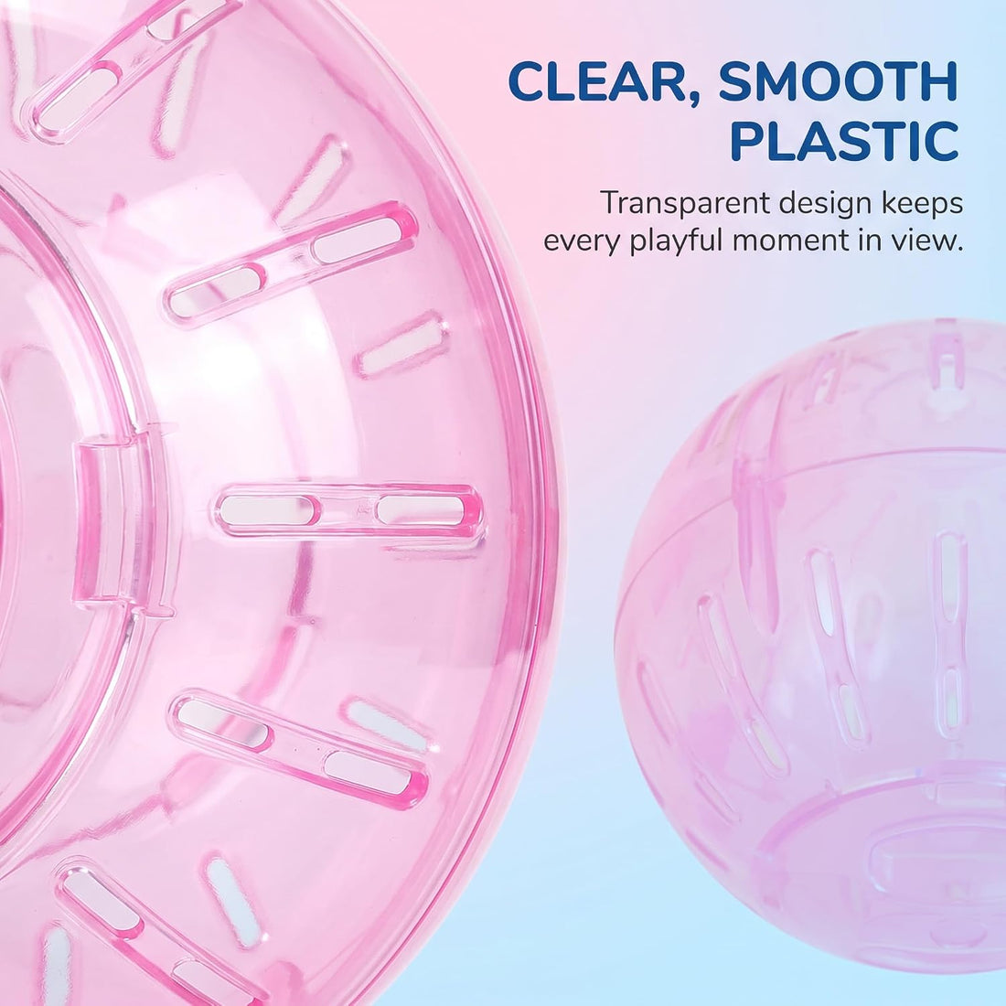 2Pcs Blue and Pink Hamster Balls Transparent Dwarf Hamster Exercise