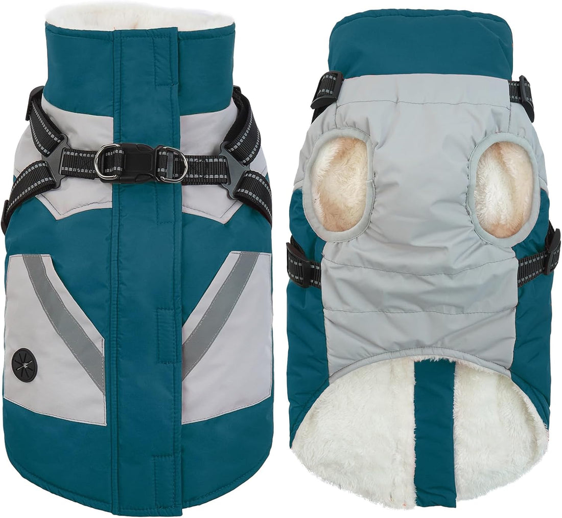 Dog Coat for Large Dogs Waterproof Dog Winter Jacket with Harness