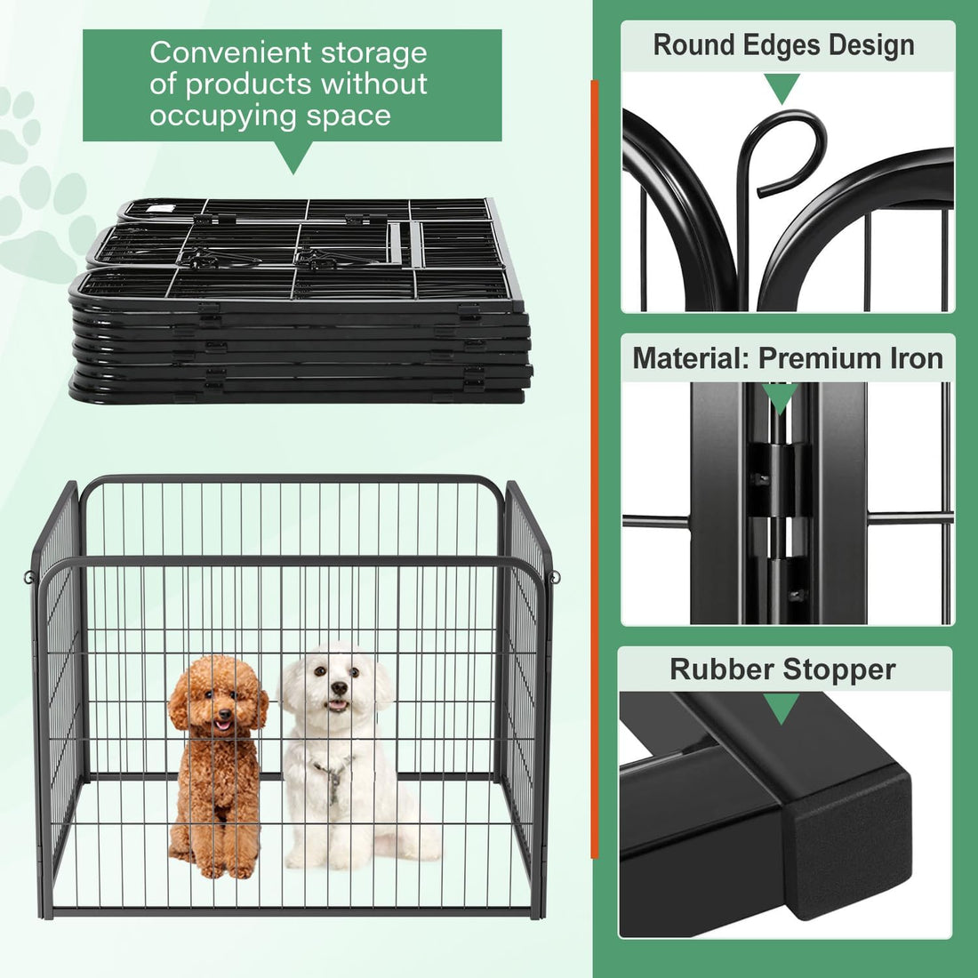 FDW Dog Playpen Kennel - 4 Panels, 24 Inch Height