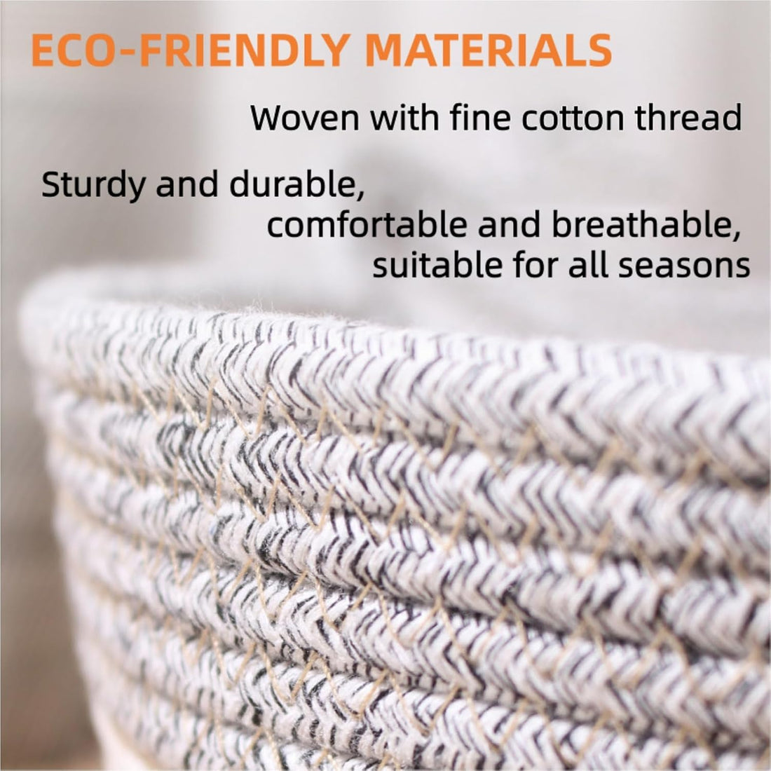 Instinct Basket, Stimuli Handwoven Cat Basket Rope Cotton Bed, Large