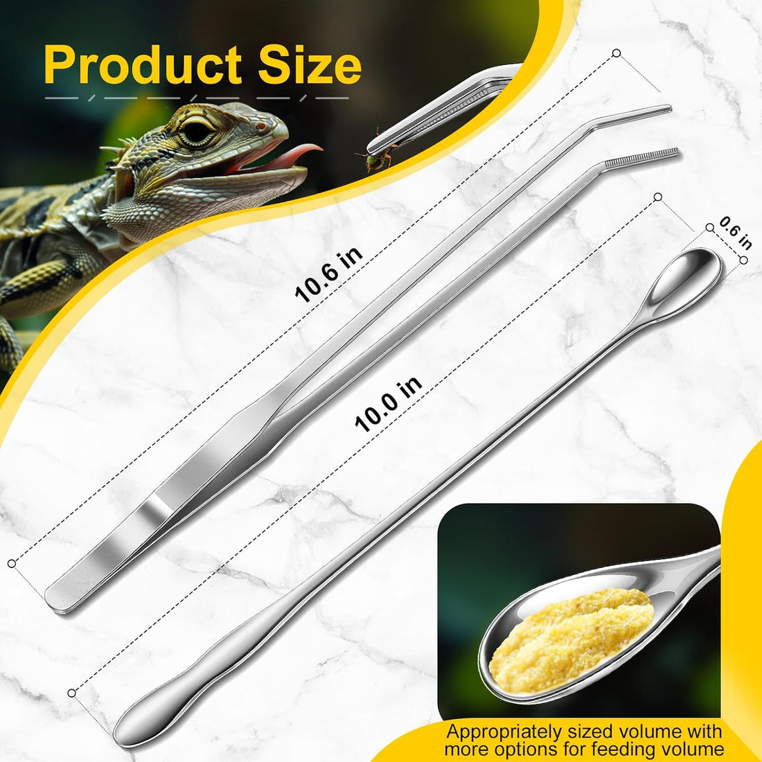 2pcs Reptile Feeding Tongs, Feeding Spoon