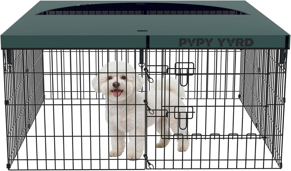 Foldable Dog Playpen,24in 8 Panels Metal Pet Exercise Fence
