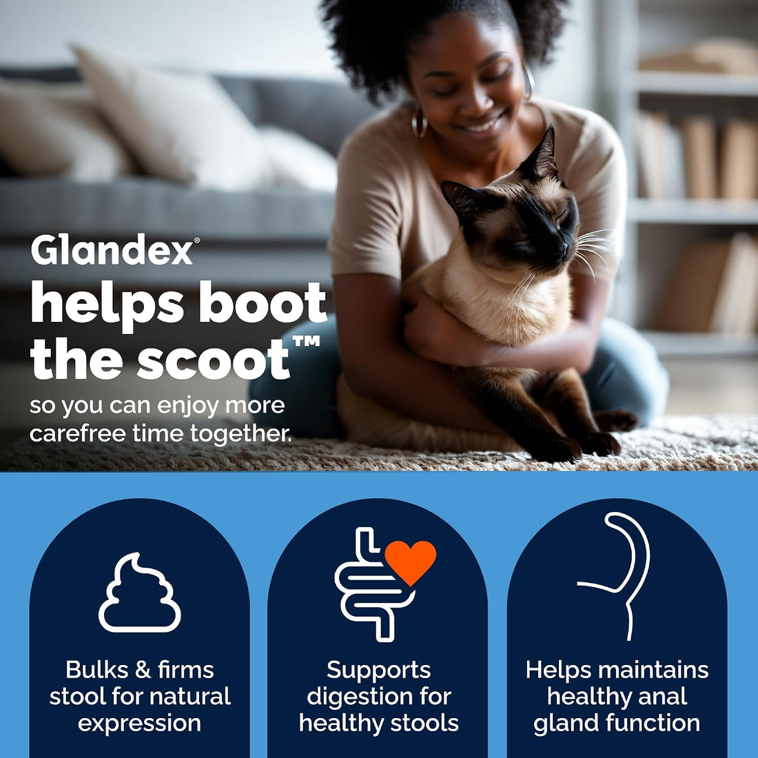 Vetnique Glandex for Cats, Anal Gland Powder & Fiber Supplement