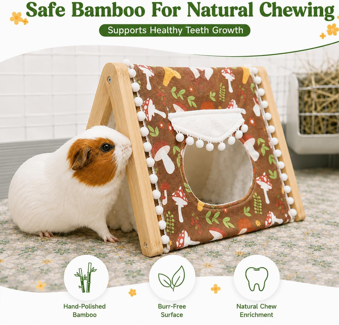 Guinea Pig House, Bamboo Hideout with Window