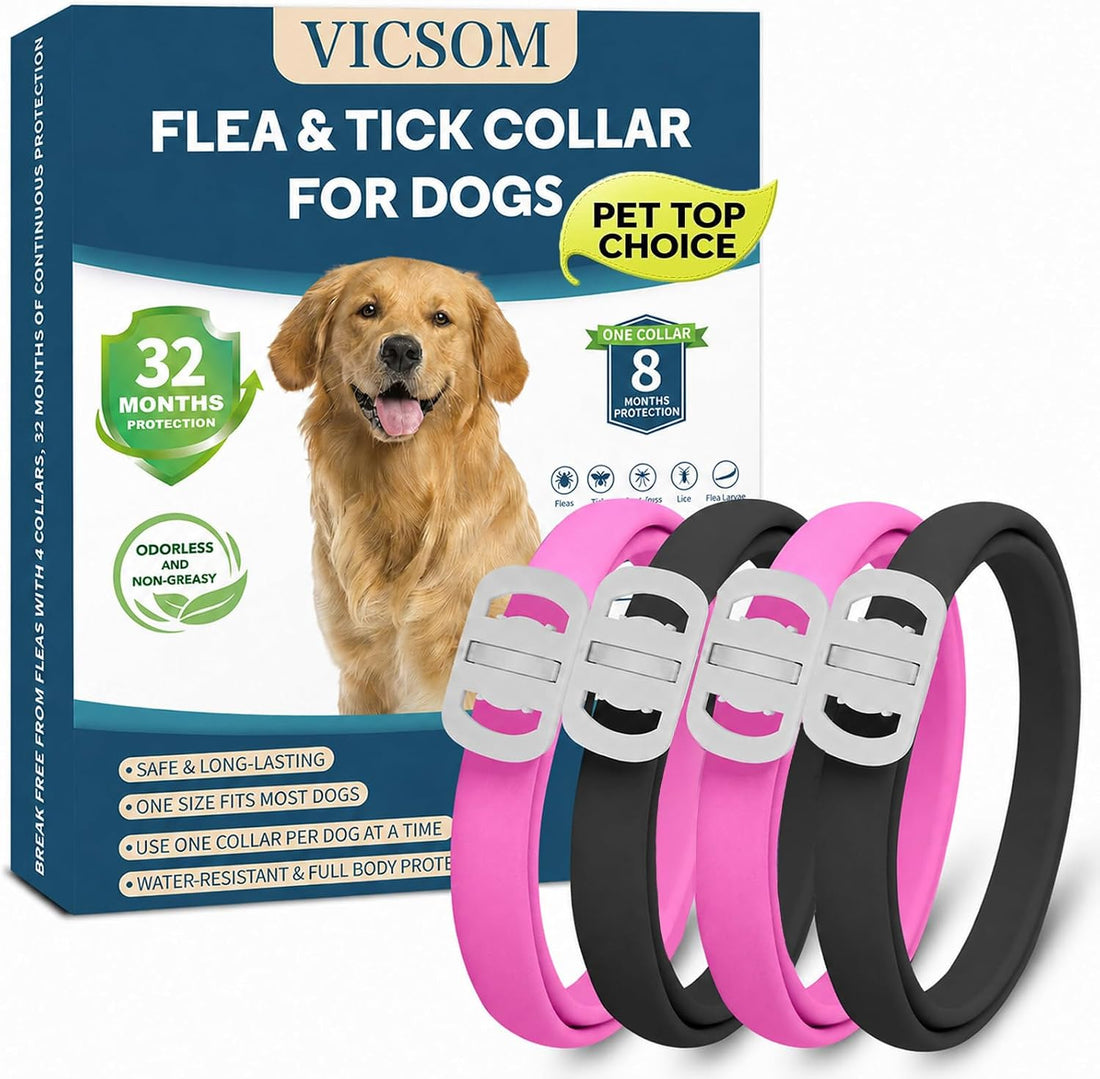 4 Pack Flea Collar for Dogs, 32 Months Flea and Tick Prevention