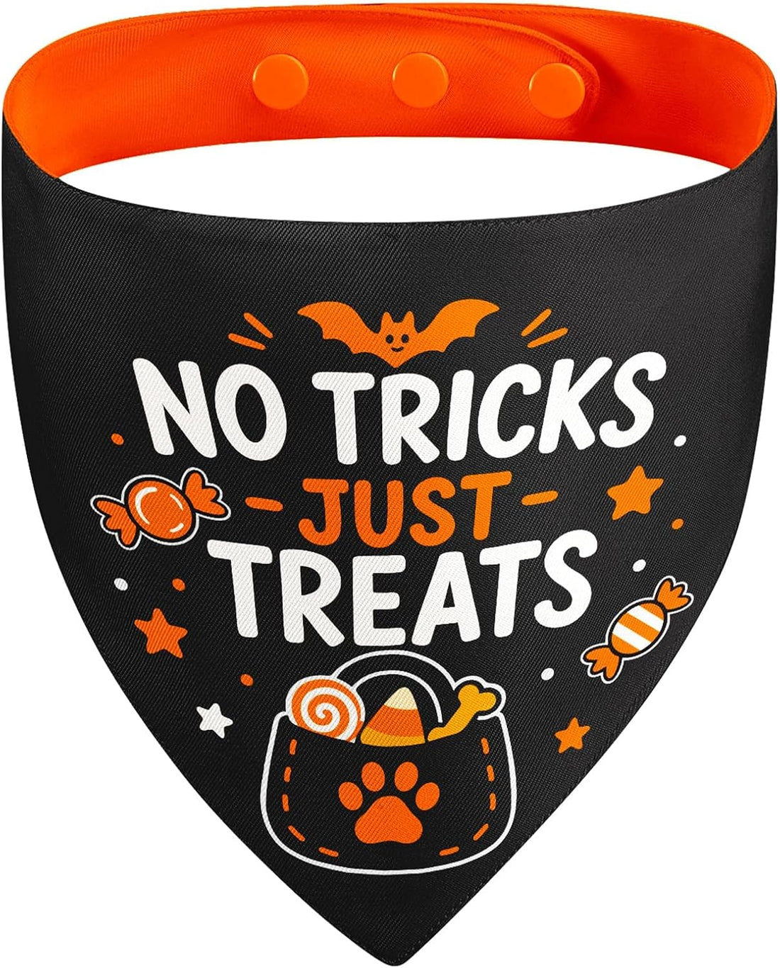 Halloween Dog Bandana, Reversible Snap-On Pet Scarf