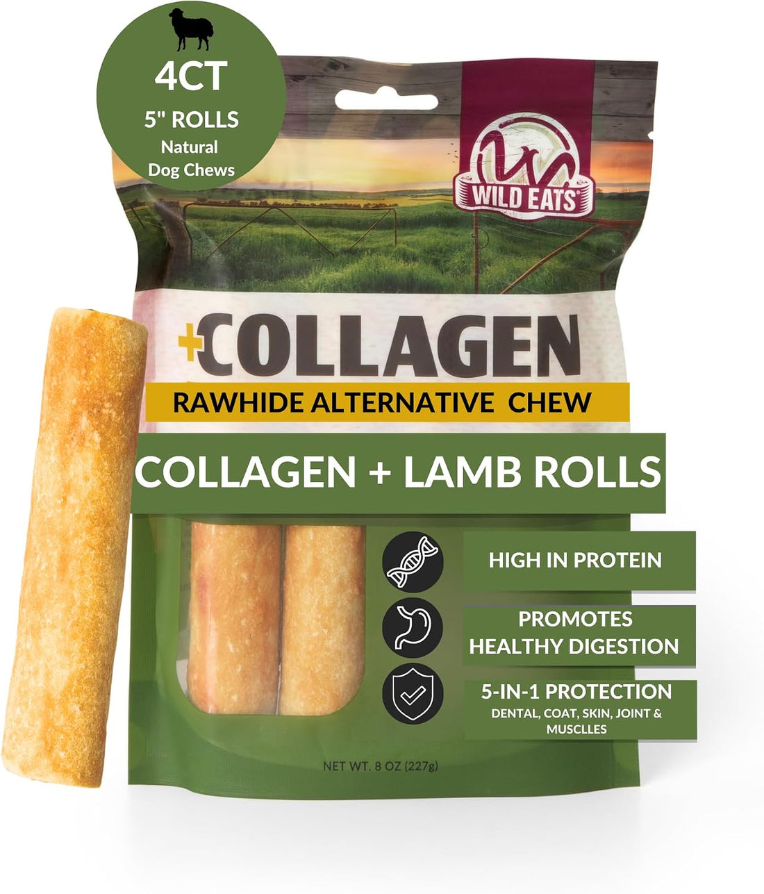 Wild Eats Real Duck Collagen Retriever Bully Sticks for Dogs