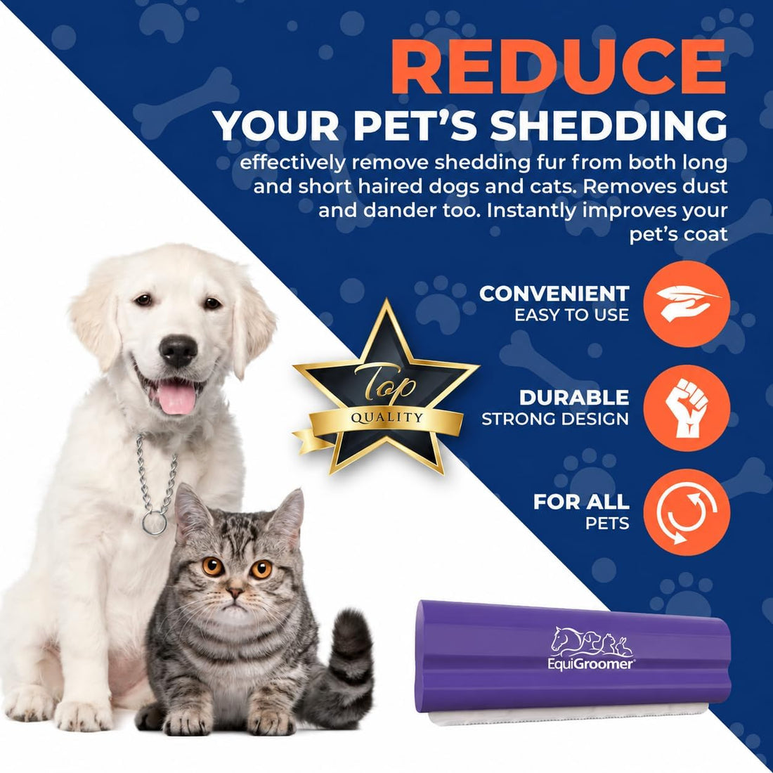 EasyGroomer Deshedding Brush for Dogs & Cats