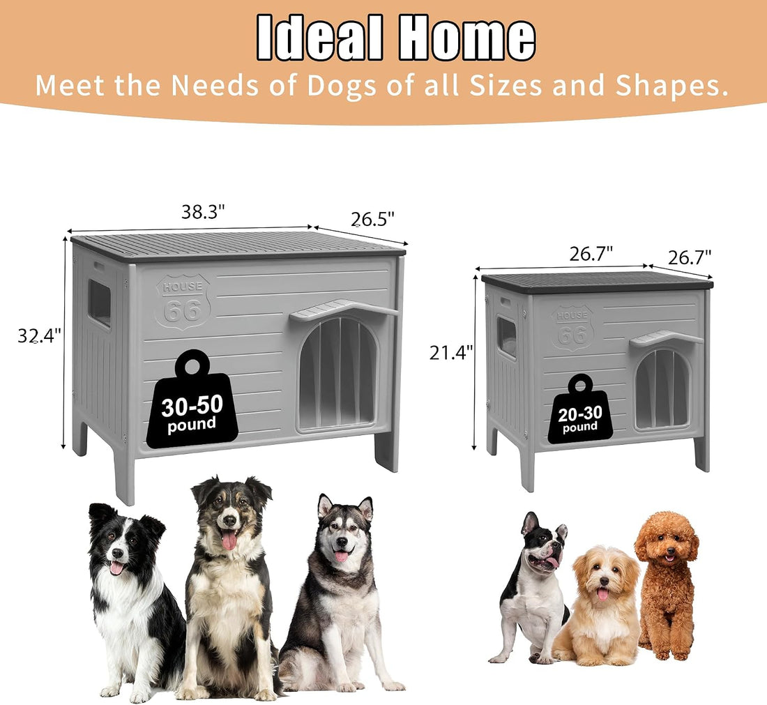 Heated Dog House Outdoor for Medium and Small Dog