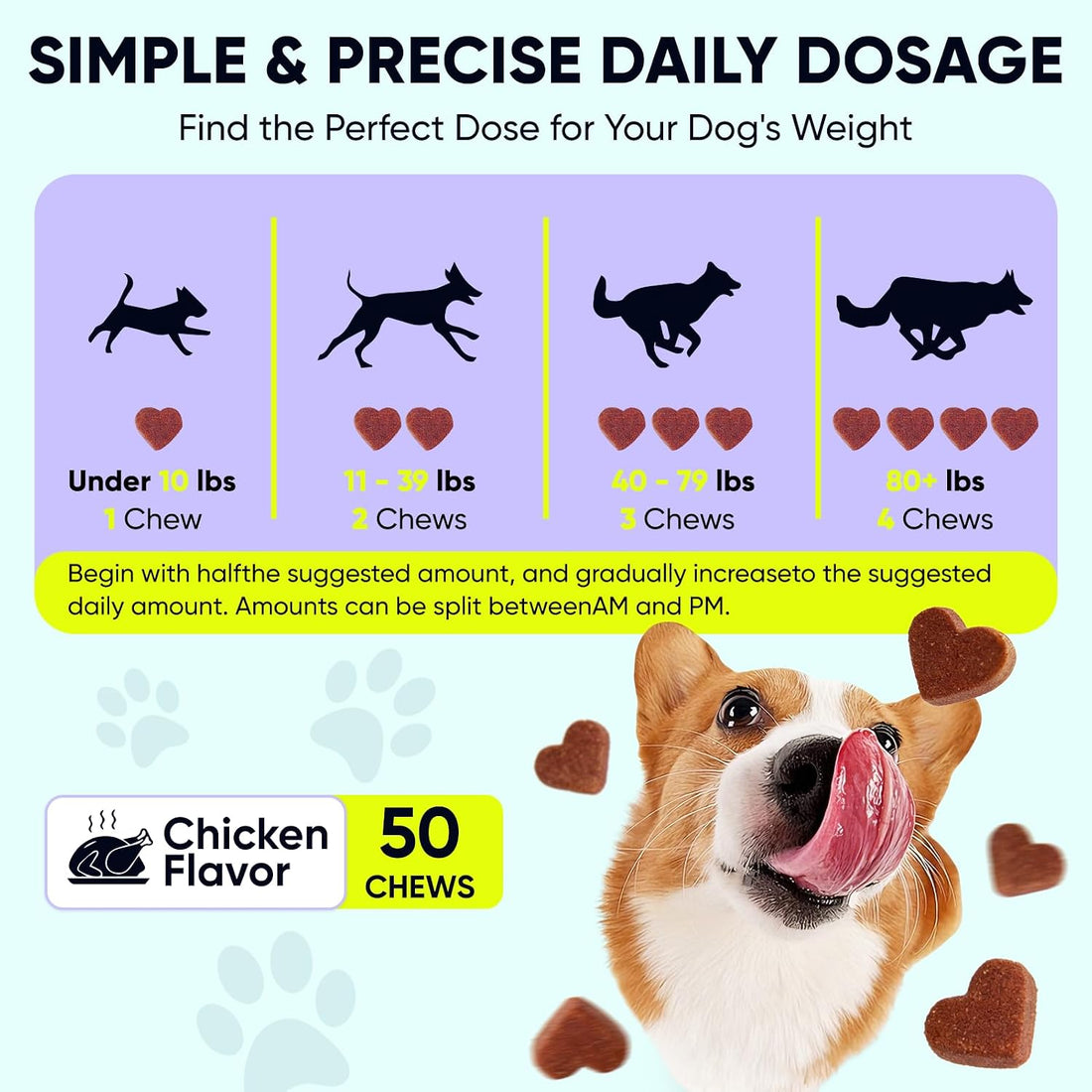 Dog Flea and Tick Treatment Chewable for 50 Count Pet Control Oral