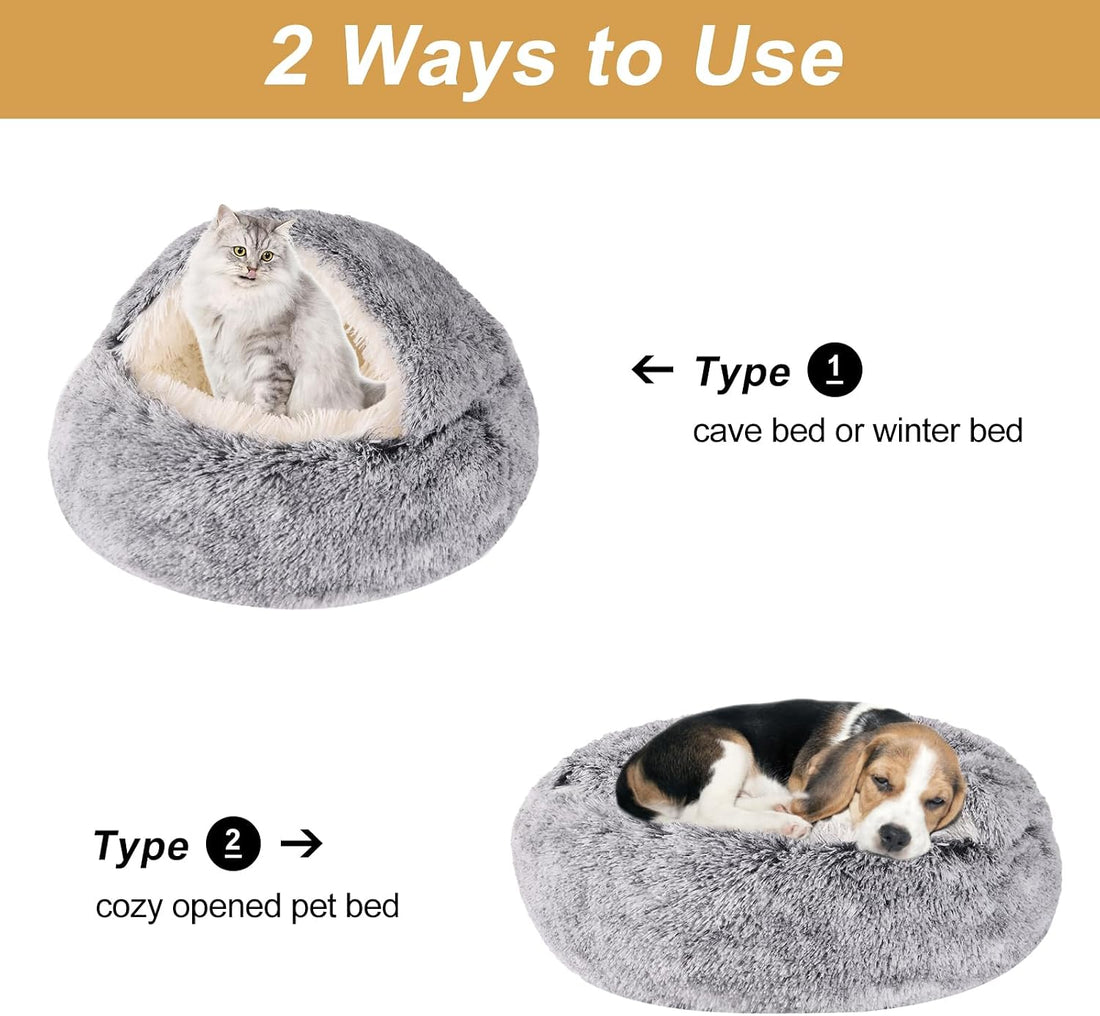 Hooded Dog Bed for Small Dogs, Dog Cave Bed, Nest Dog Beds