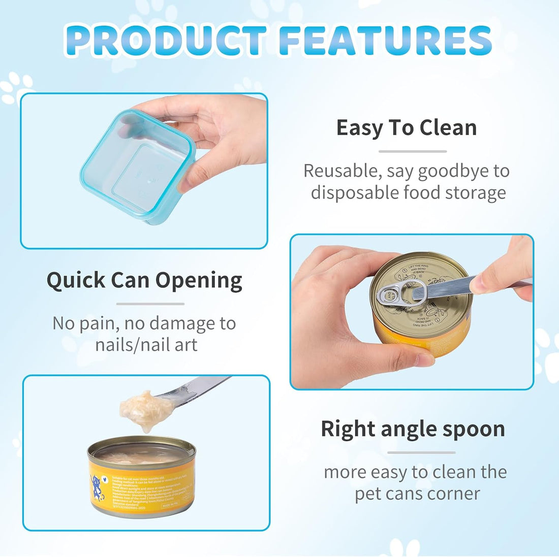 Canned Cat Food Storage Can Container for 3oz Cat Cans,4 Pack