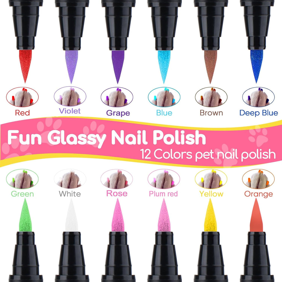 OLINGYOU Dog Nail Polish Pen Set, Quick Dry