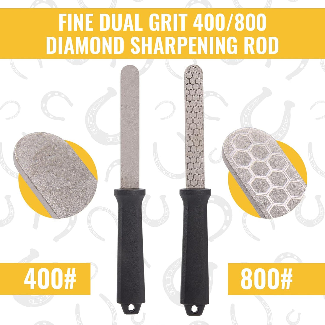 Hoof Knife with Sharpener, 2 PCS Professional Farrier Kit
