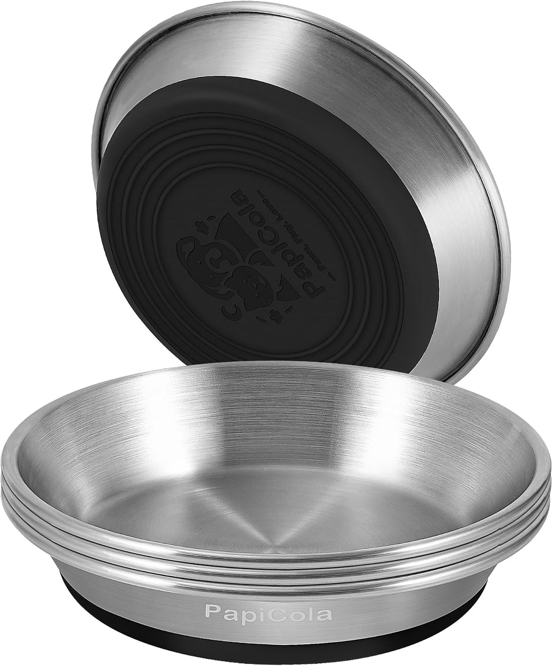 Stainless Steel Cat Bowl 2PC, Non-Slip cat Food Dish, Metal Cat Bowl