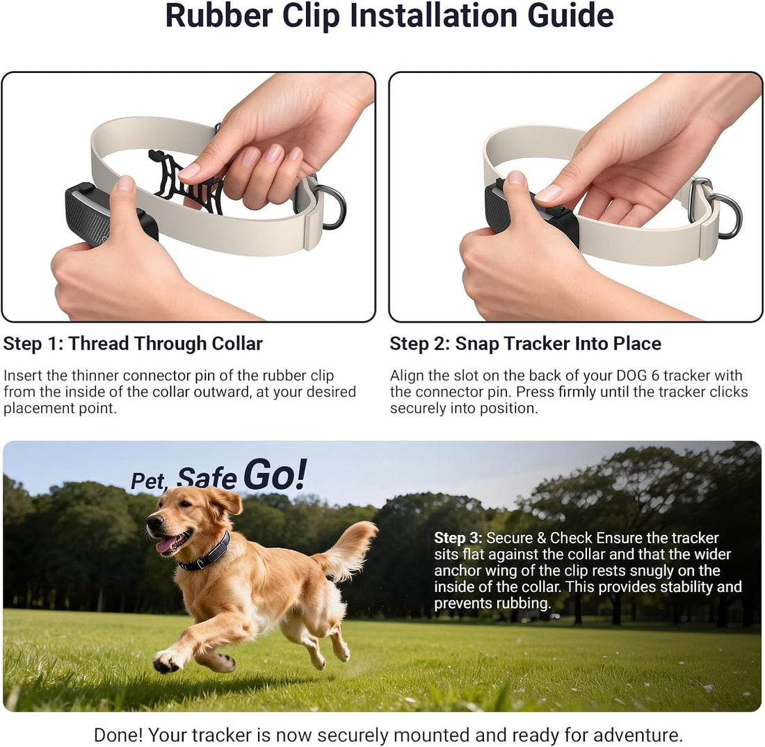 Rubber Clip x 4 Compatible with Tracti Smart Dog 6 LET