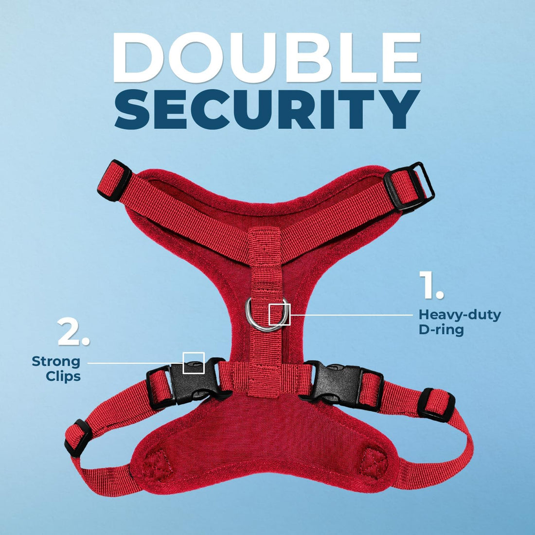 Voyager Step-in Lock Dog Harness - Red, Medium