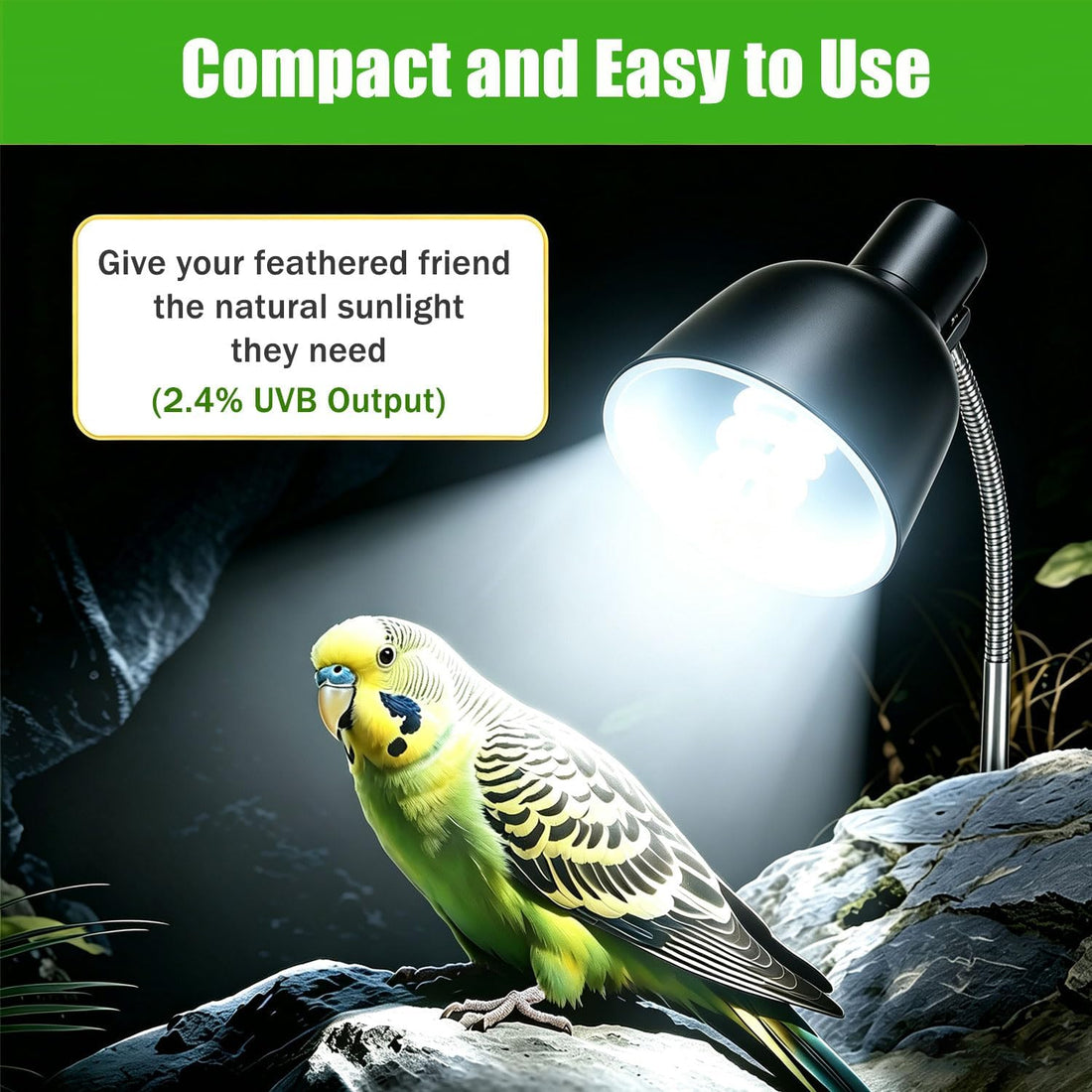 KINGYEENUO Bird Cage Light with UVA UVB Full Spectrum Bird Lamp