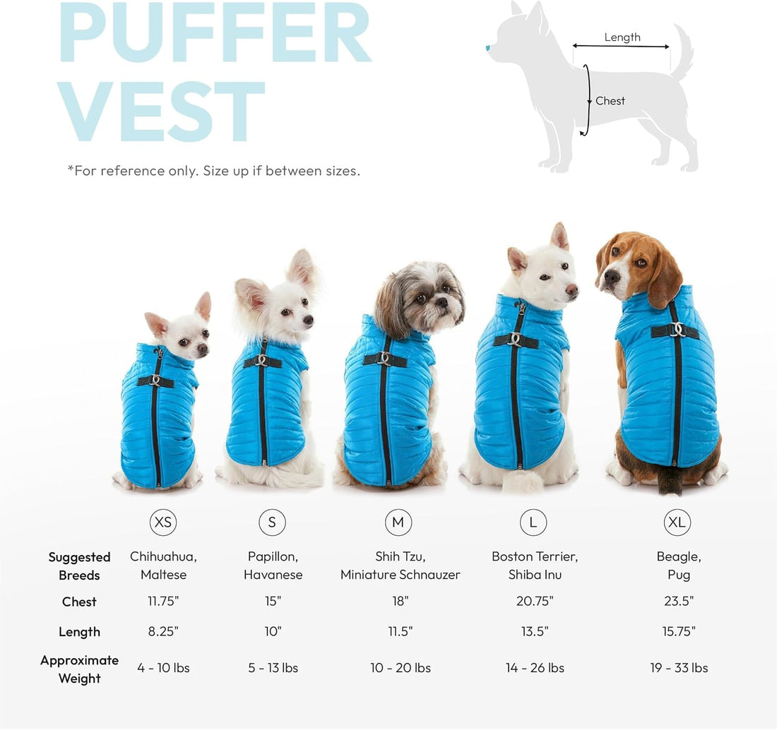 Gooby Puffer Vest Dog Jacket, Orange, Large