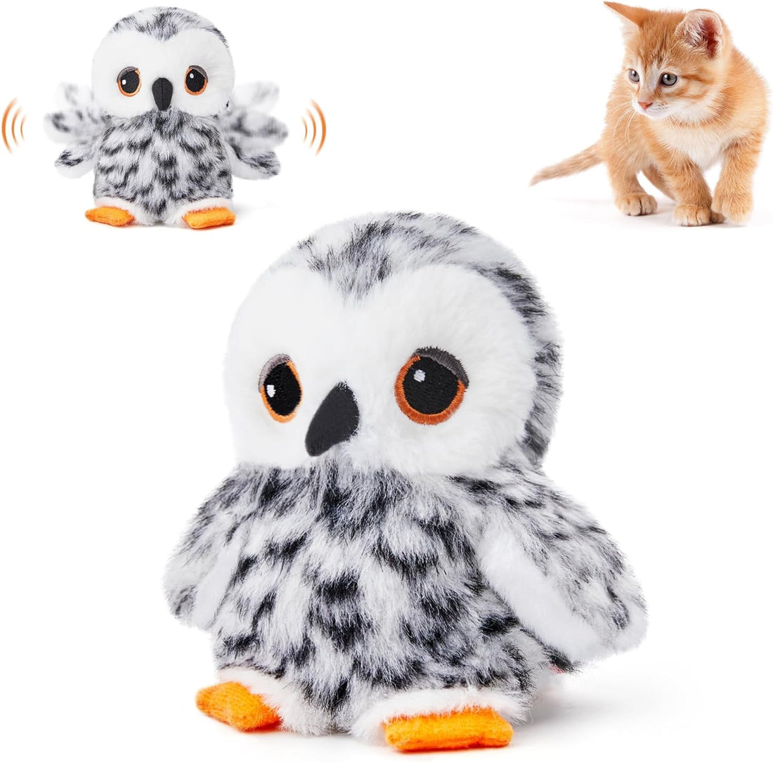 Potaroma Flapping Owl Cat Toys, Lifelike Bird Chirp