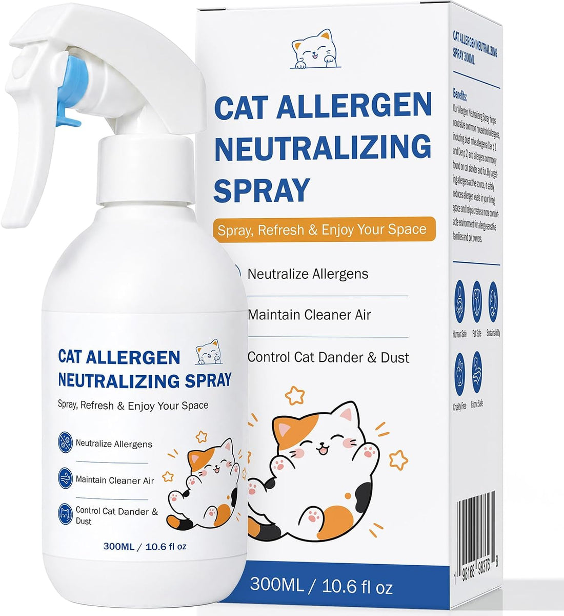 Cat Allergen Neutralizing Spray for Human & Home, Pet-Friendly Formula