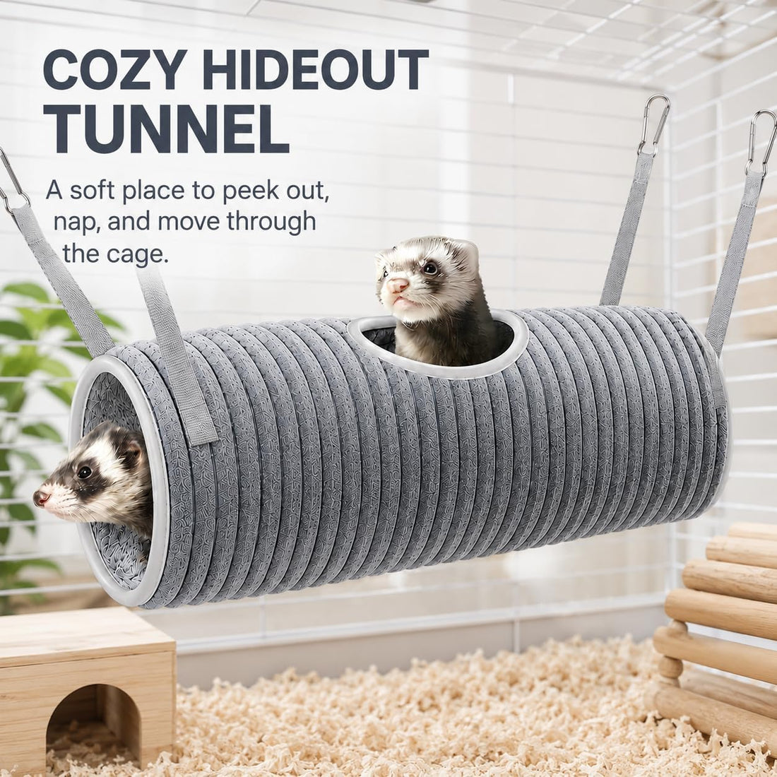 Ferret Rat Hammock Hamster Hanging Tunnels Tubes for Cage