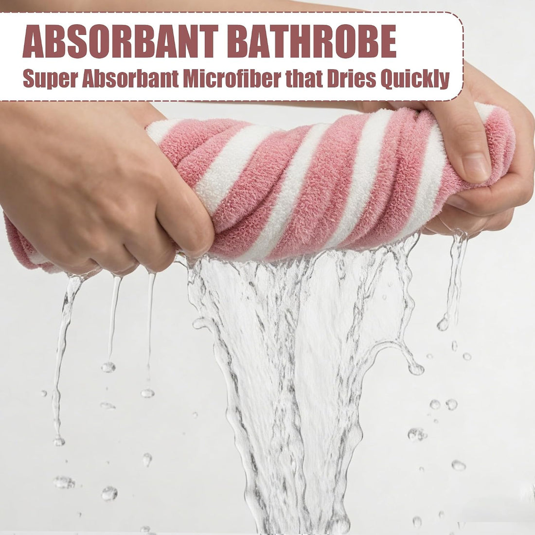 Fast‑Drying Dog Bathrobe, Absorbent Striped Pet Towel