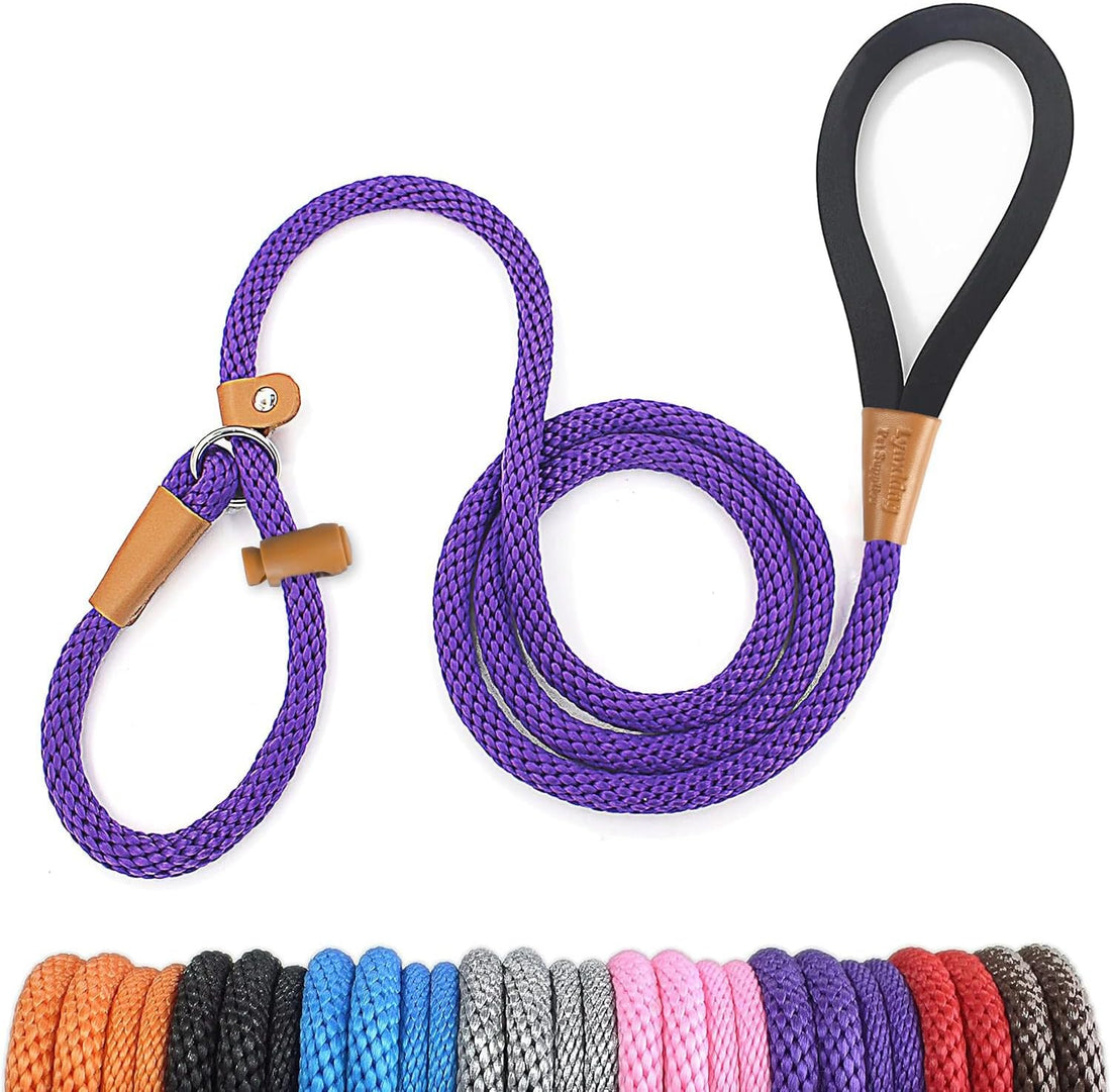 lynxking Dog Leash Slip Lead, Braided Padded Loop Leash 5ft 6ft 8ft