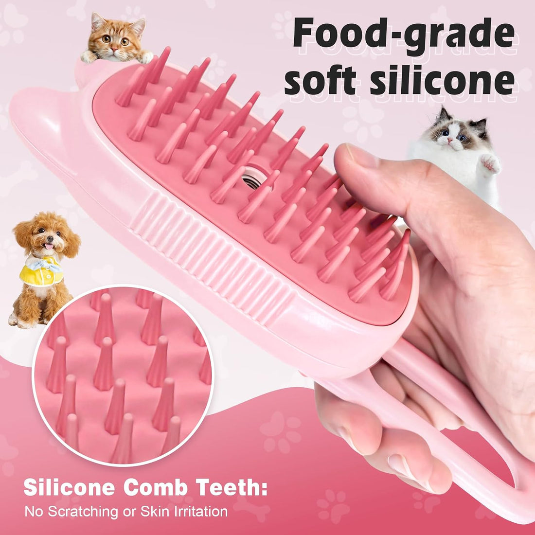 Pet Steam Brush for Dogs and Cats