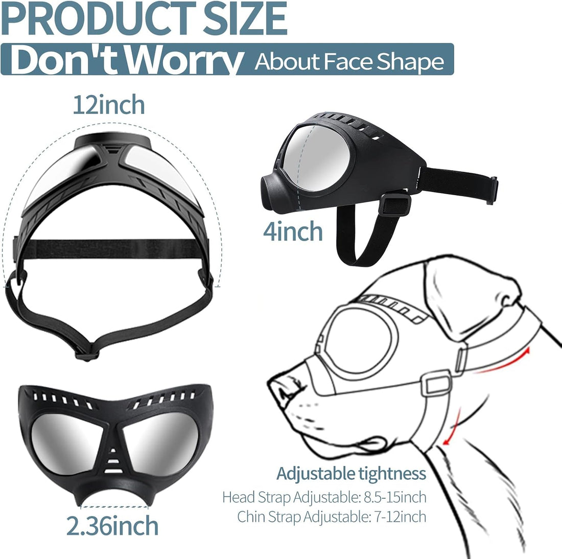 NVTED Dog Goggles Big Area Dog Sunglasses