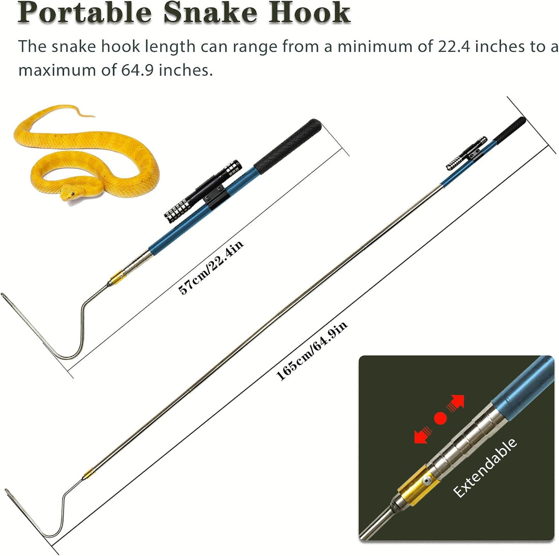 64 inch Snake Hook Reptile Catcher Stick Pole
