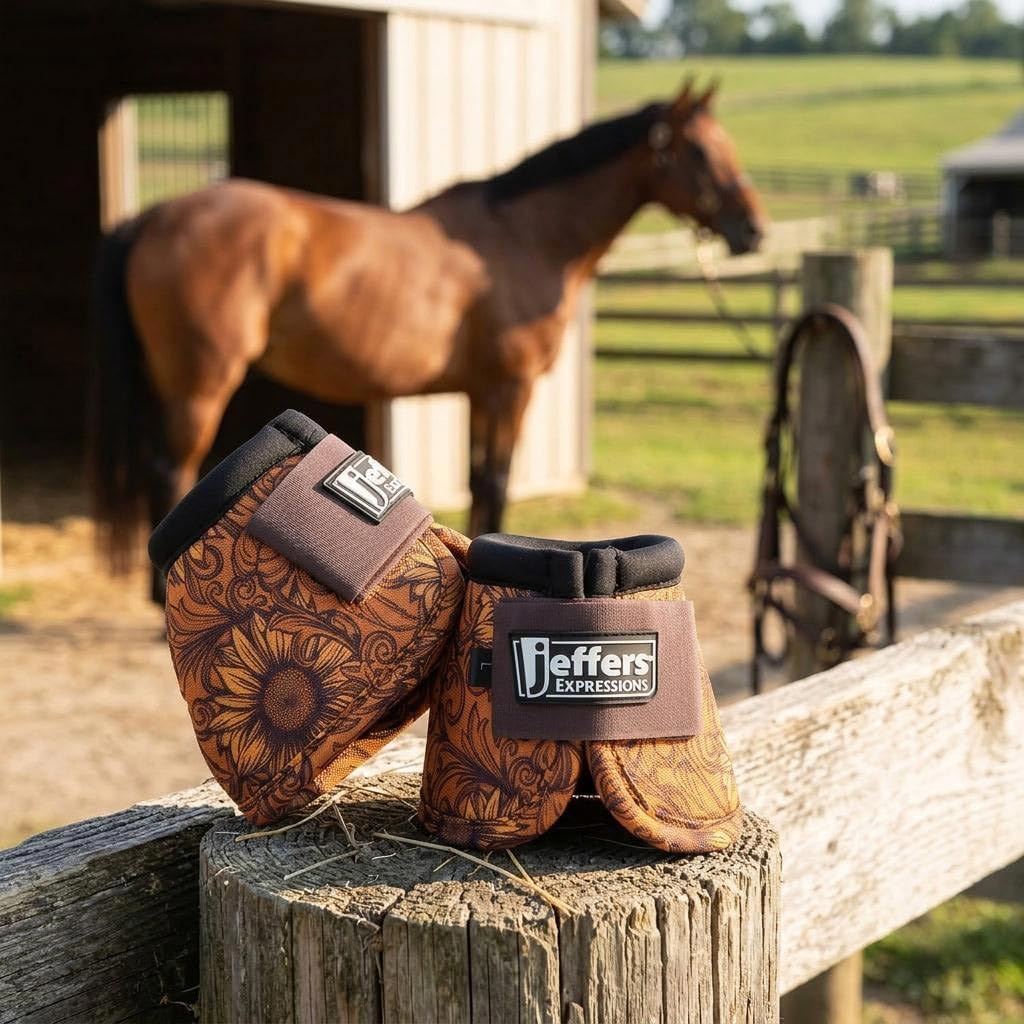 Jeffers Equine No Turn Bell Boots for Horses, Pair, Medium