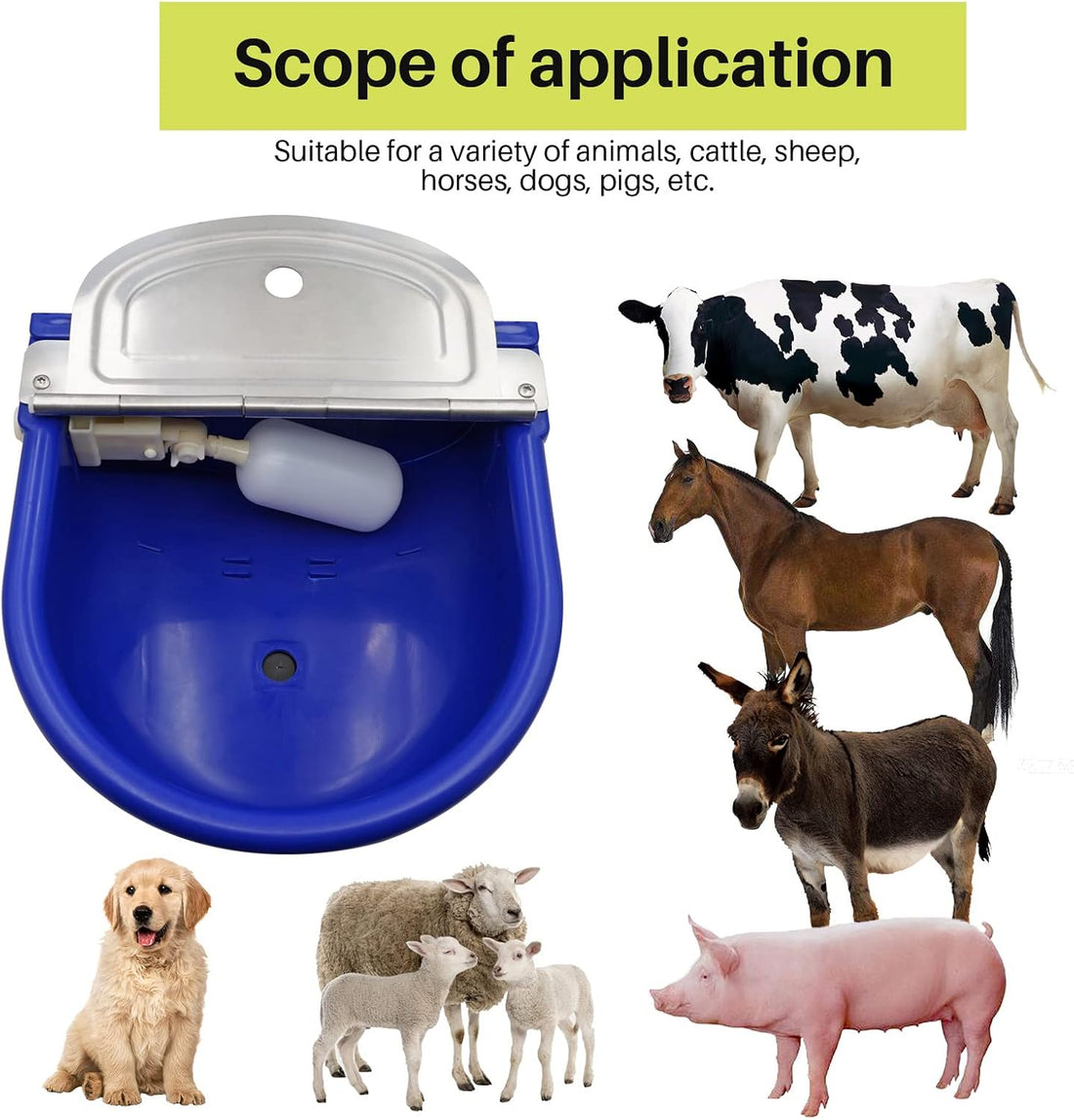 MINYULUA Automatic Waterer Bowl Large Horse Waterer with Float Valve