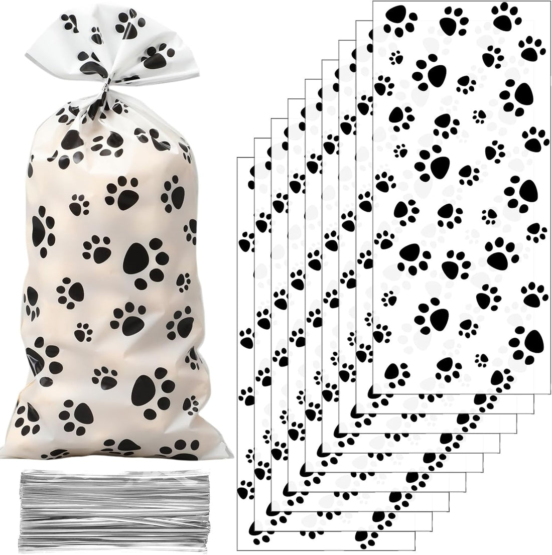 Blulu 100 Pcs Dog Treat Bags Puppy Party Favor