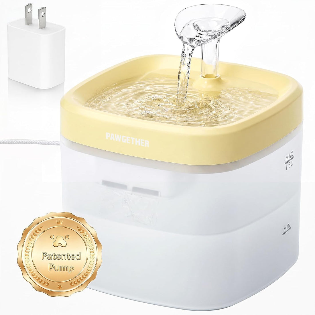 PAWGETHER® Cat Water Fountain with Magnetic Pump 51oz/1.5L Dog Water