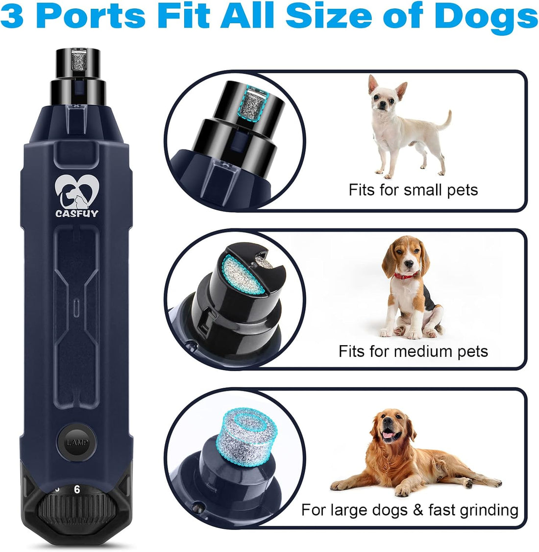 Casfuy 6-Speed Dog Nail Grinder
