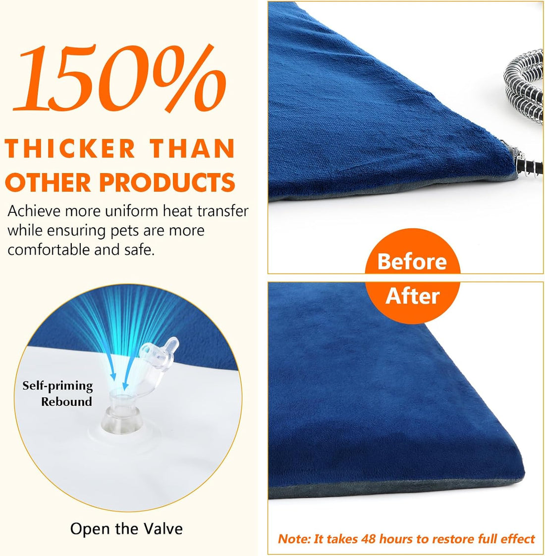 Pecute Pet Heating Pad for Cat Dog, Outdoor & Indoor Reversible Use