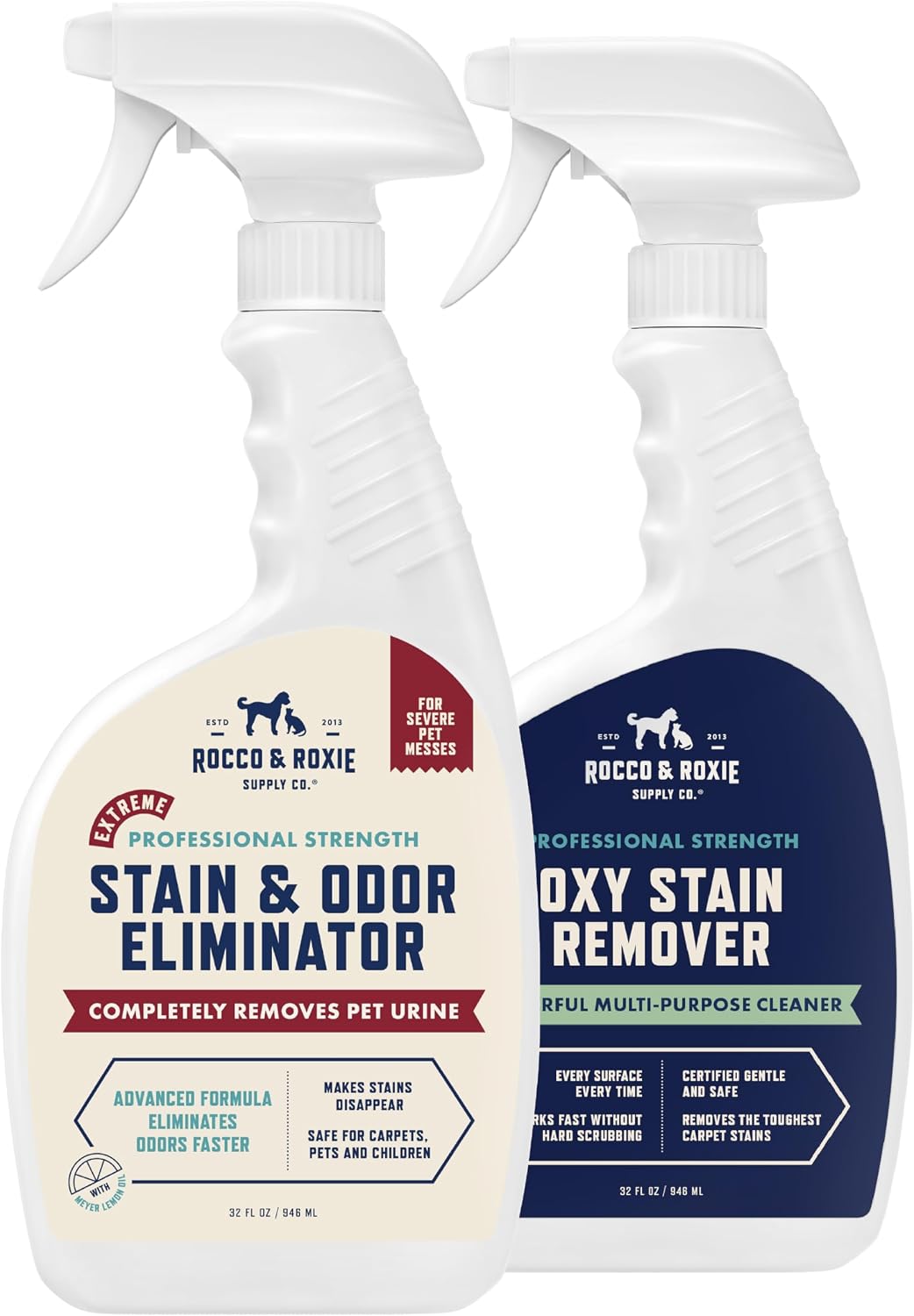 Rocco & Roxie Pet Extreme Stain & Odor Eliminator & Oxy Stain Remover