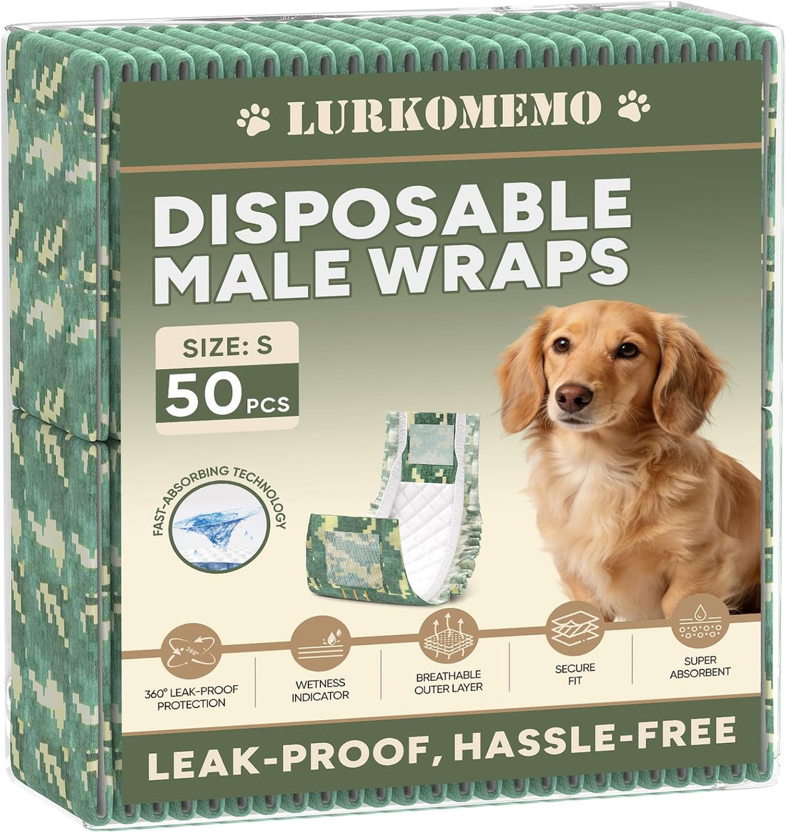 Disposable Dog Diapers Male 50Ct