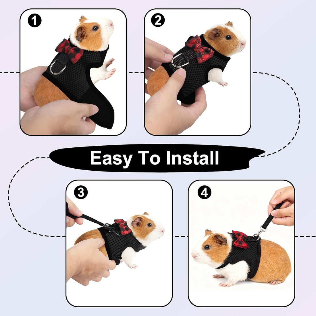 Guinea Pig Harness and Leash,2packs Guinea Pig Clothes Baby Ferret
