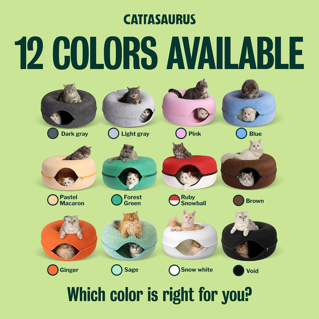 Peekaboo Cat Cave Donut for Multiple & Large Cats up to 30-45 lbs