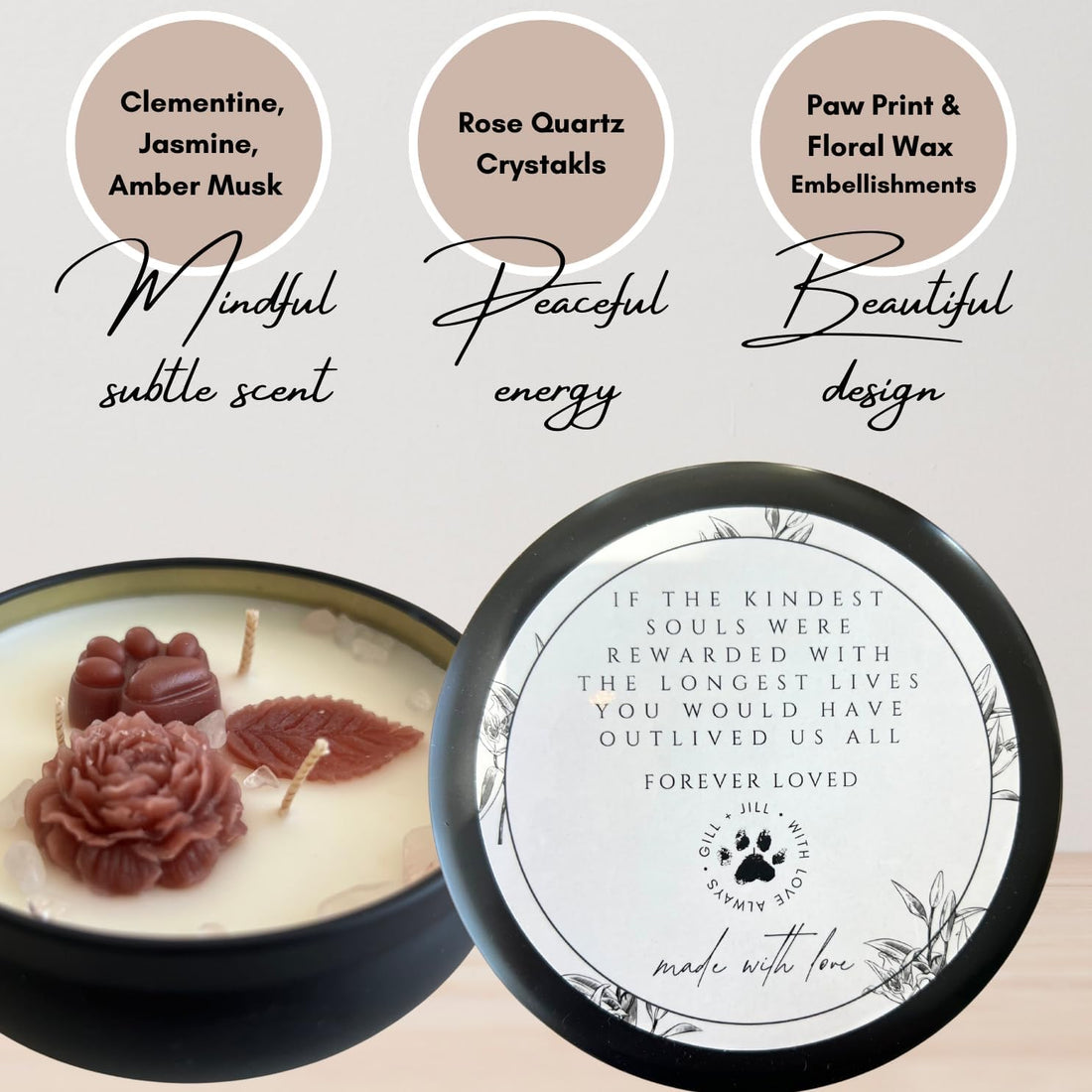 Premium Paw Prints Pet Memorial Candle – Paraffin-Free Soy Wax