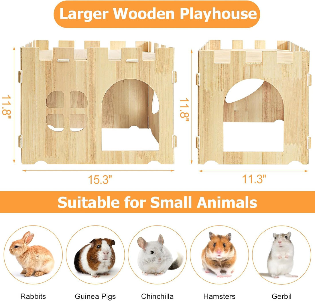 WUWEOT Large Wooden Rabbit House