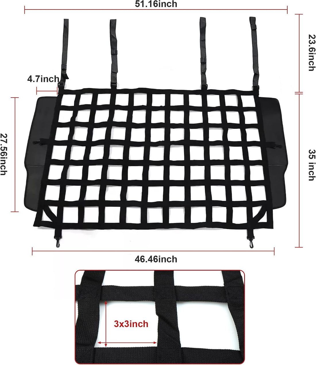 G Dog Barrier Rear Cargo Net Compatible with Jeep Wrangler