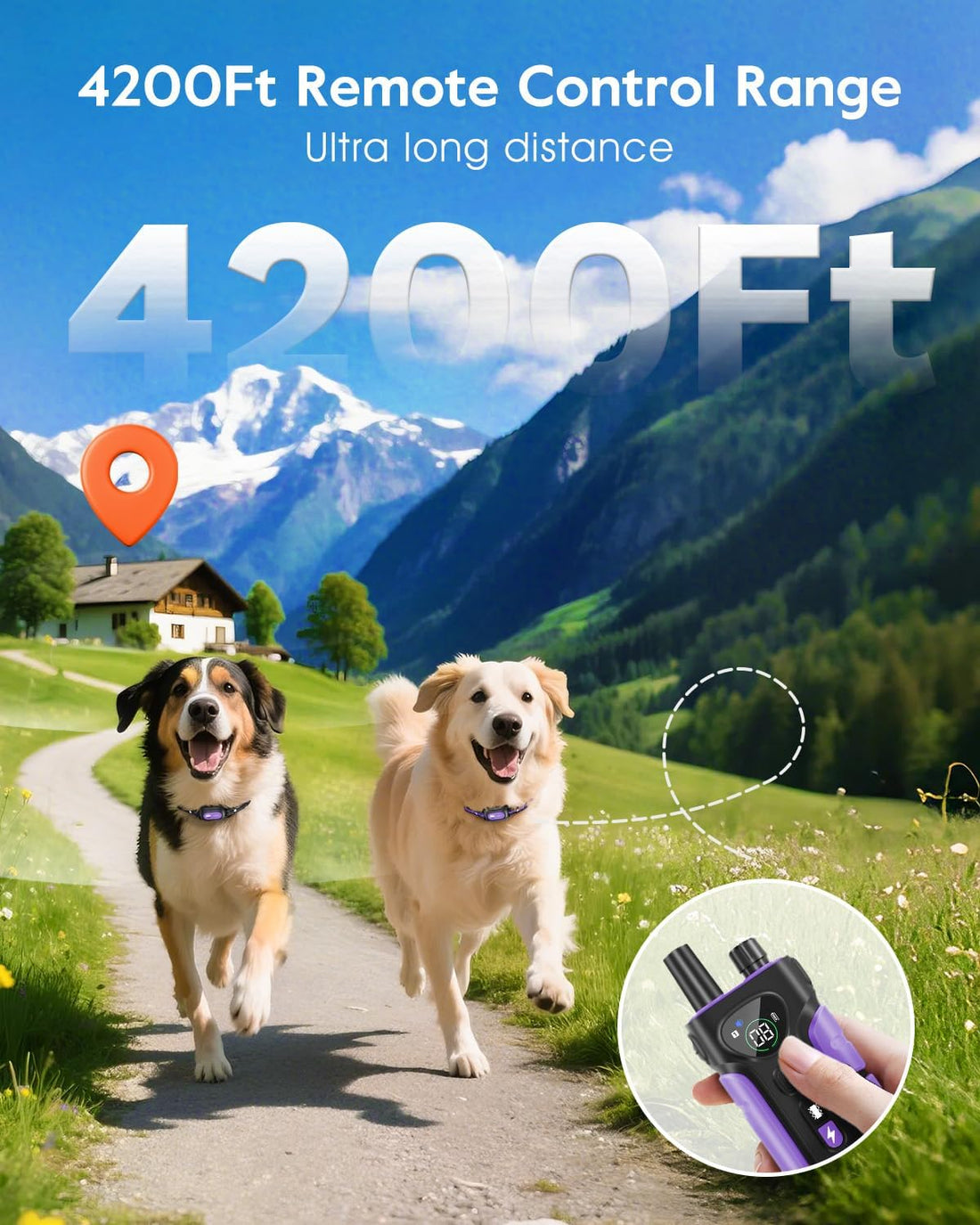 SLOPEHILL Dog Shock Collar 2 Dogs,4200FT Dog Training Collar